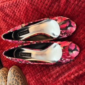 White House Black Market Pink Floral Heels